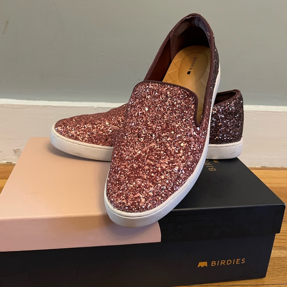 Birdies “The Swift” Rosé Sparkle Size 8